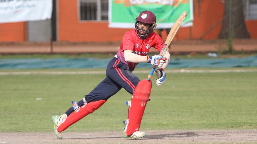 Arjun Mutreja guides the ball behind point during his century