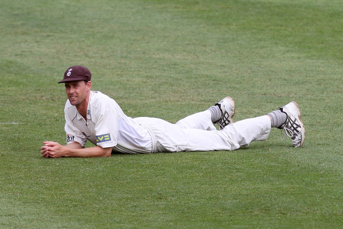 Matthew Nicholson rests his limbs