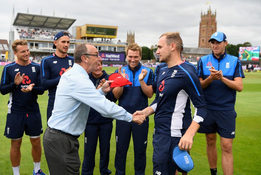 David Lloyd has a cap and a handshake for debutant Liam Livingstone