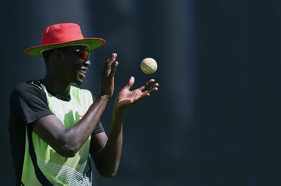 Chris Mpofu finds a reason to smile during training
