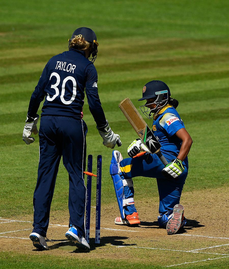 Shashikala Siriwardene was bowled for 33 by Laura Marsh