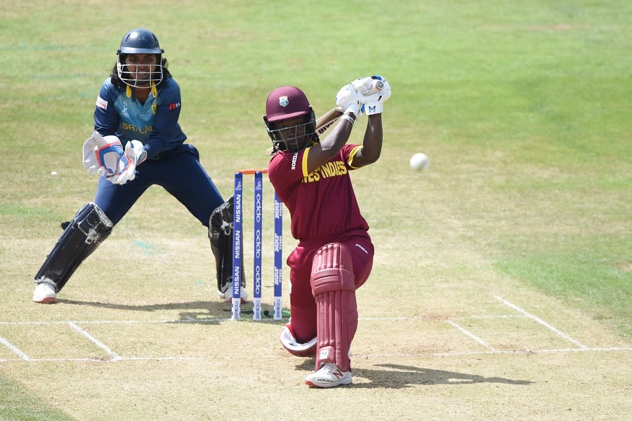 Deandra Dottin belts one over the bowler's head