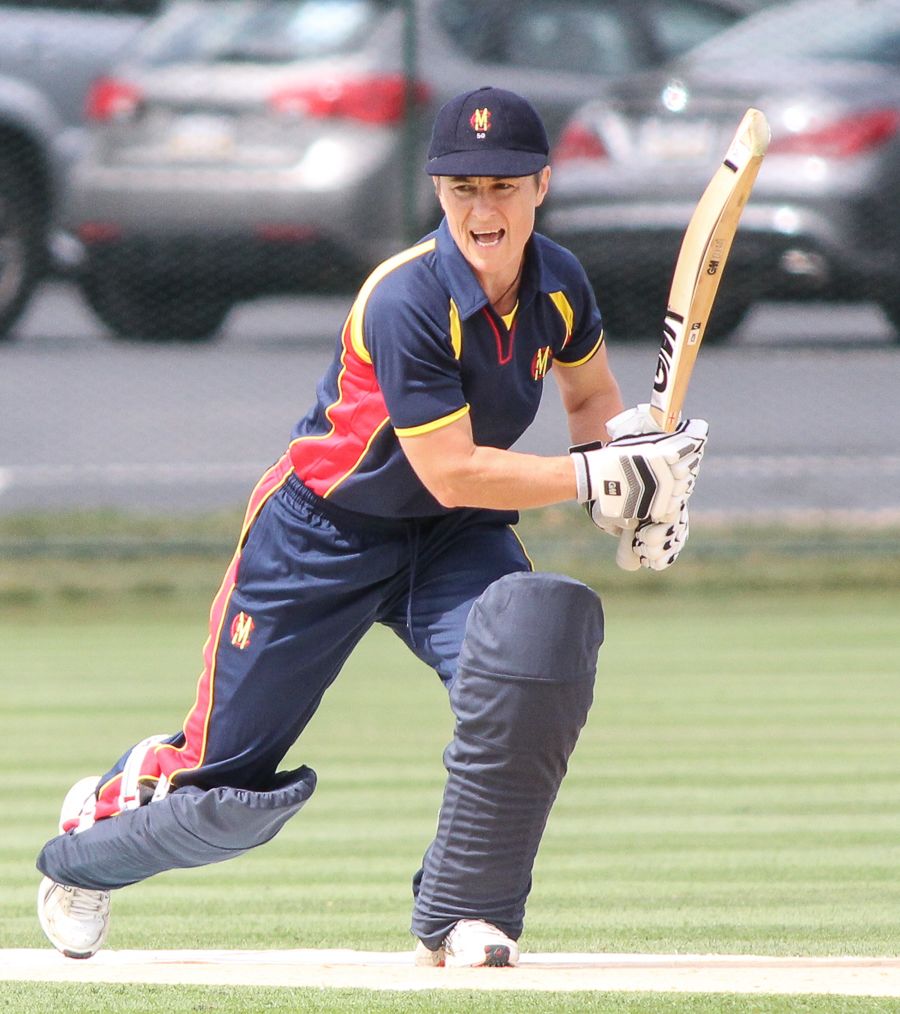 Claire Taylor calls for a run through the off side