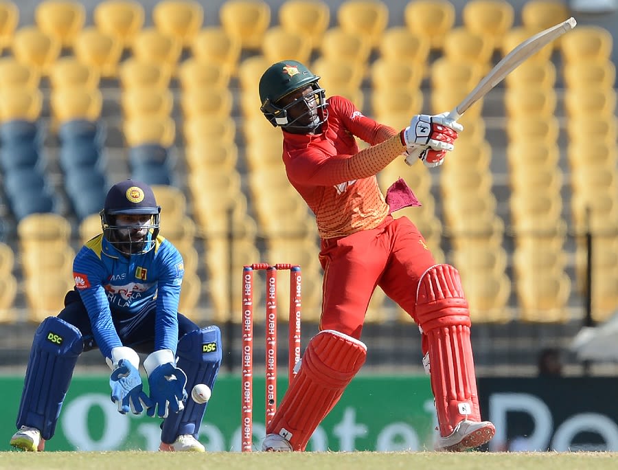 Tarisai Musakanda tries to heave the ball to the leg side