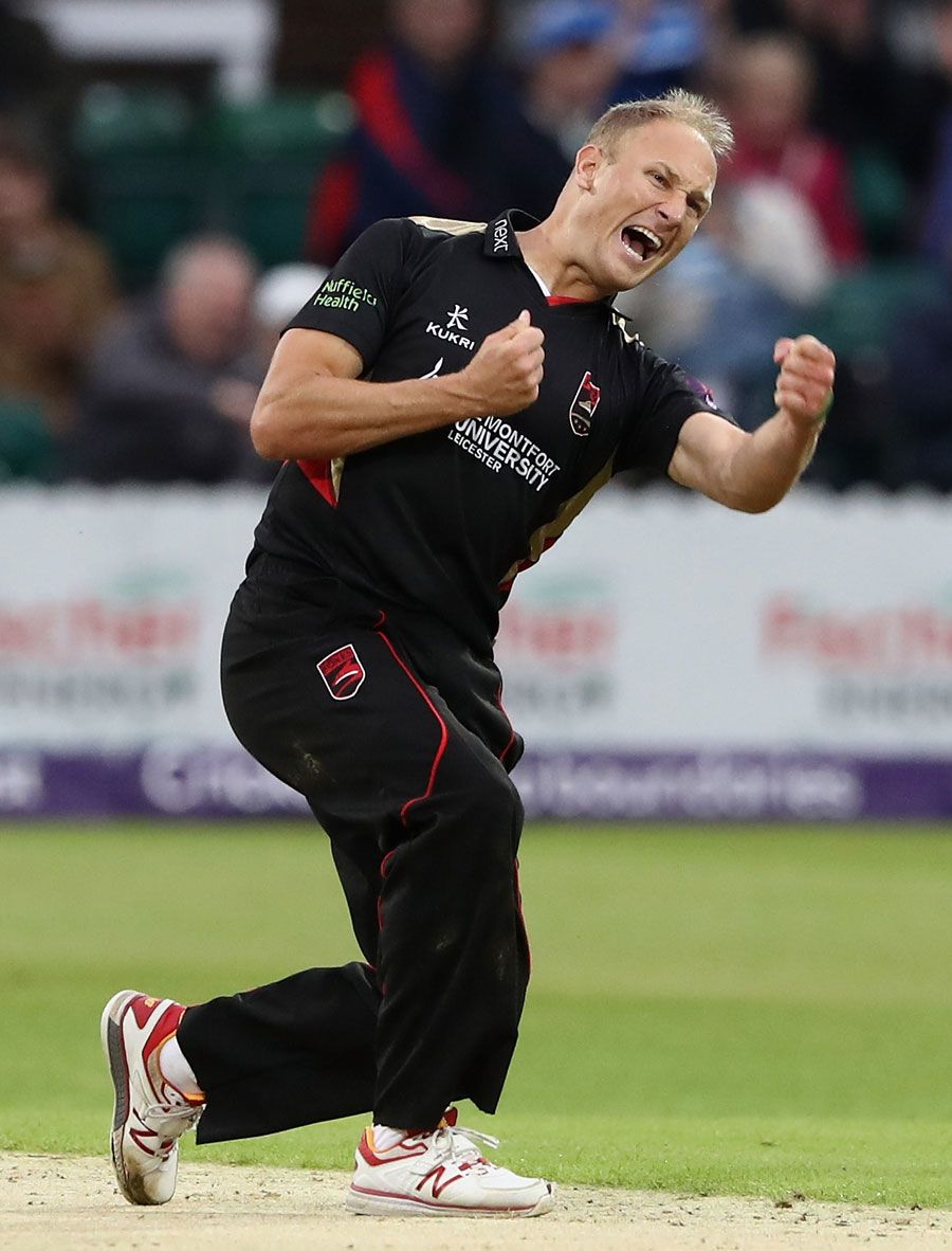 Dieter Klein celebrates a wicket