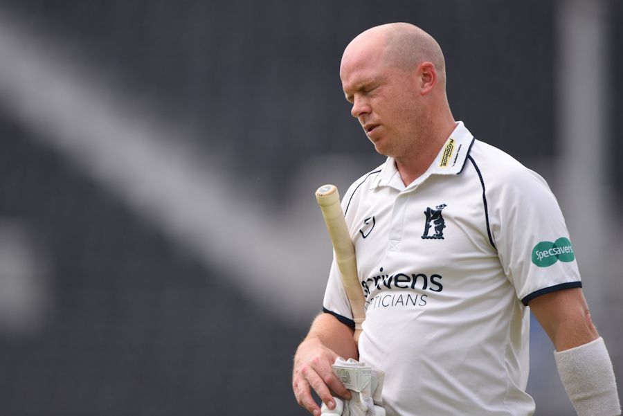 Tim Amrbose looks disconsolate after a batting failure