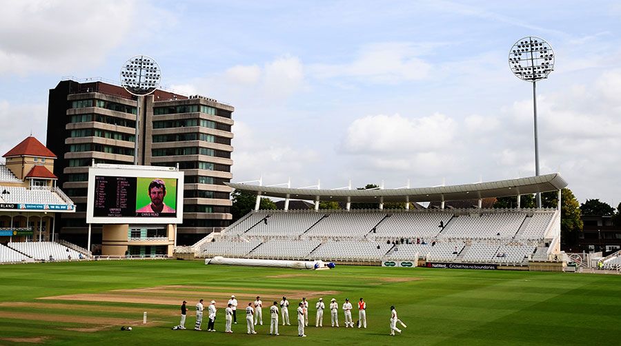 Chris Read is given a guard of honour at the start of his final innings at Trent Bridge
