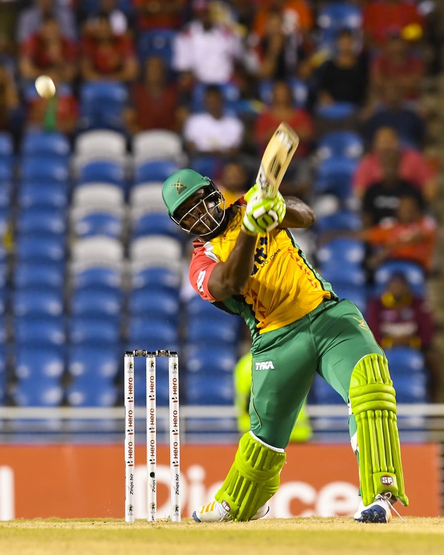 Roshan Primus plays a lofted shot