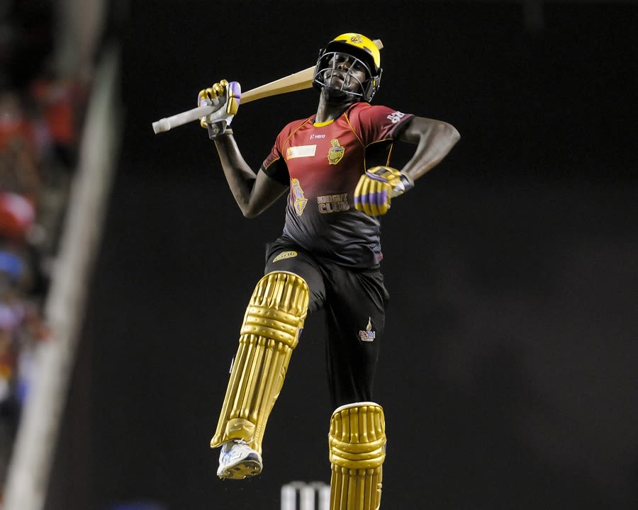 Kevon Cooper celebrates after Knight Riders won the final