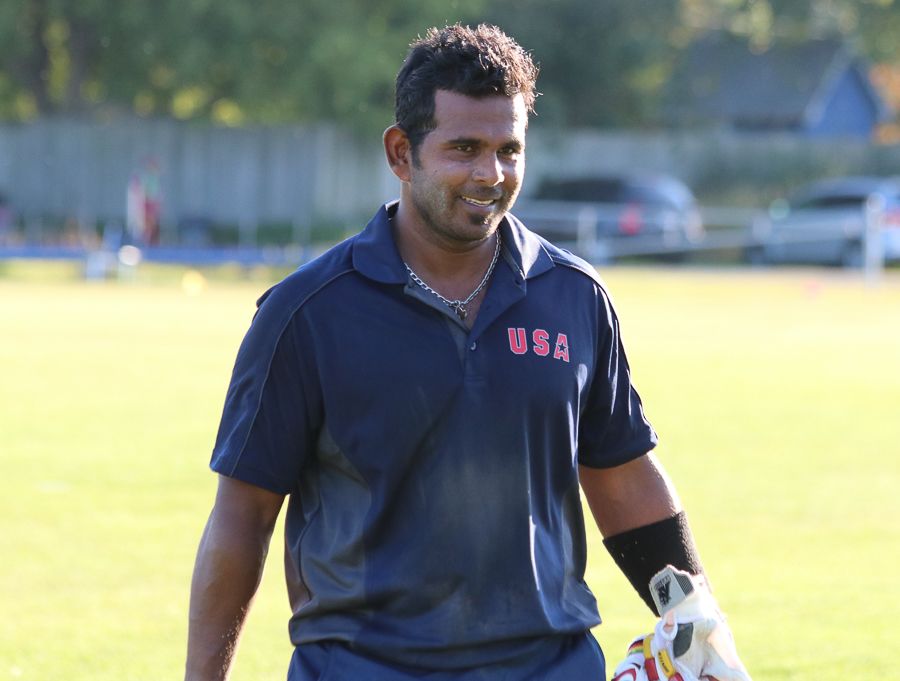 Roy Silva walks off victorious after an unbeaten 38 off 36 balls