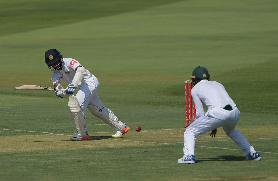 Kaushal Silva flicks against the turn