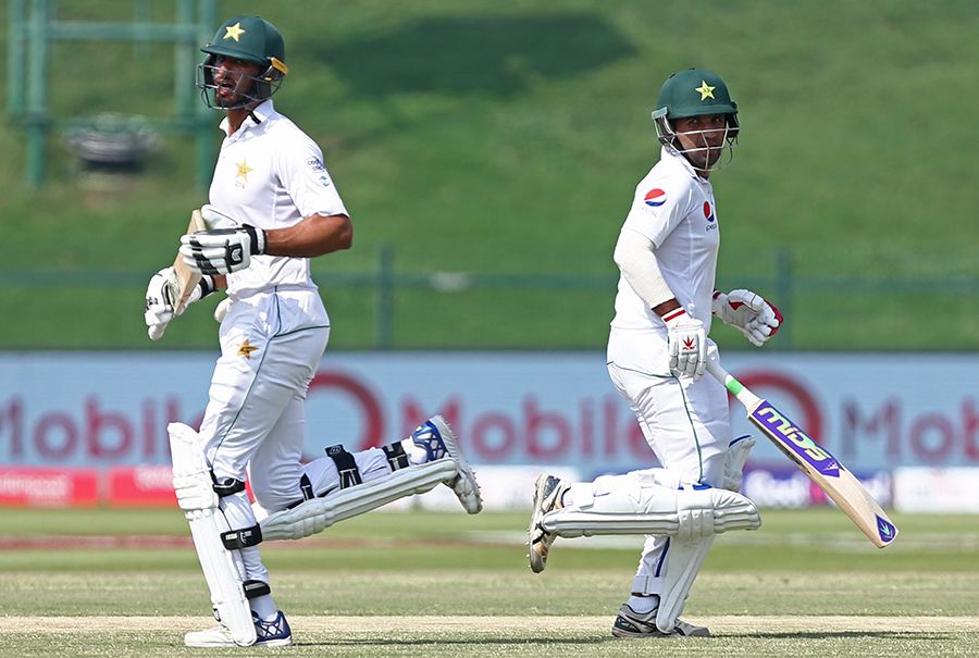 Shan Masood and Sami Aslam had a steady opening partnership