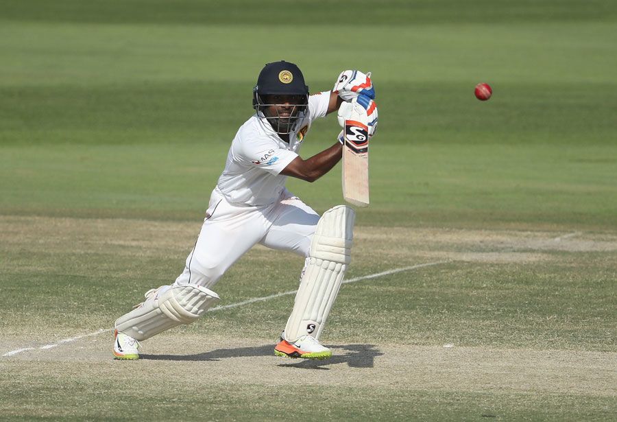 Kaushal Silva drives on the up