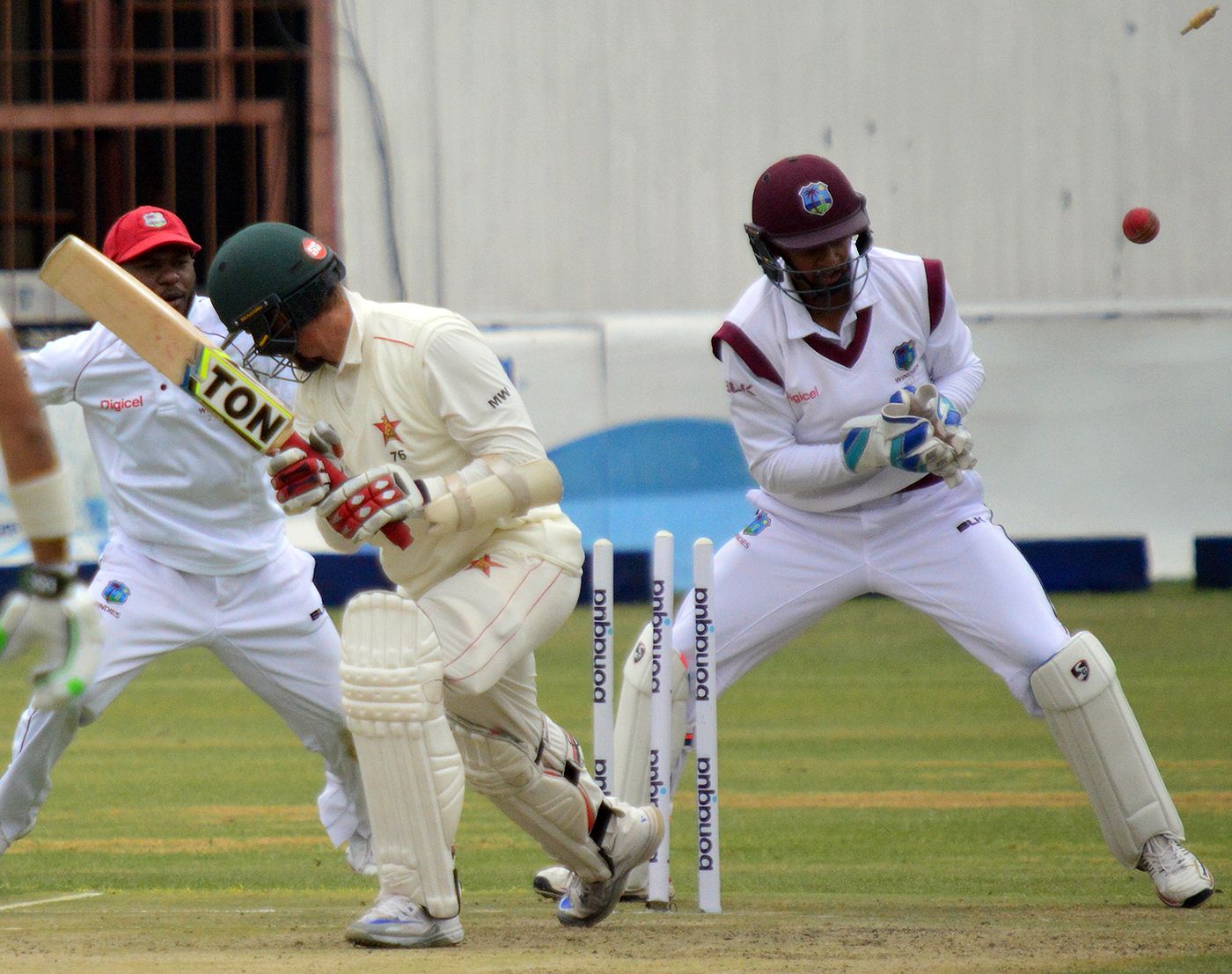 Malcolm Waller was bowled for a duck on day two