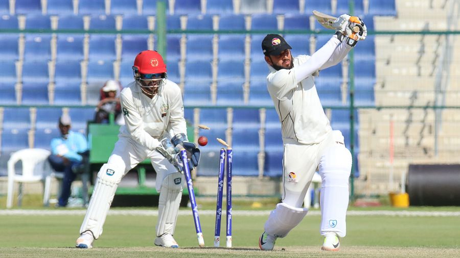 One and done: Mohammad Naveed misses a slog for a golden duck