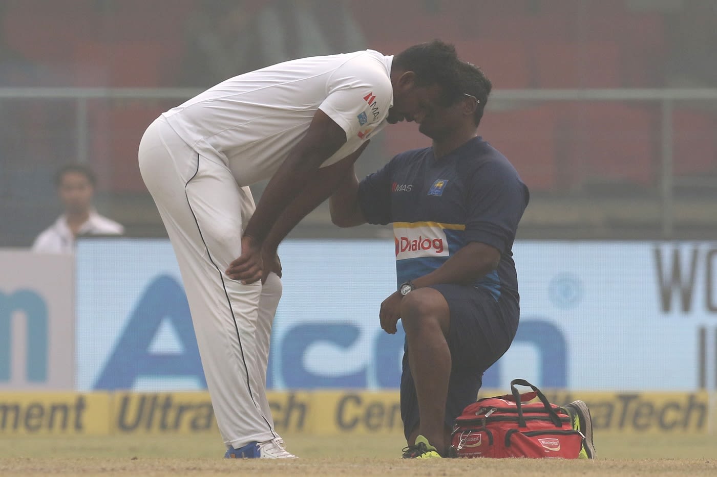 Lahiru Gamage struggled to cope with the conditions