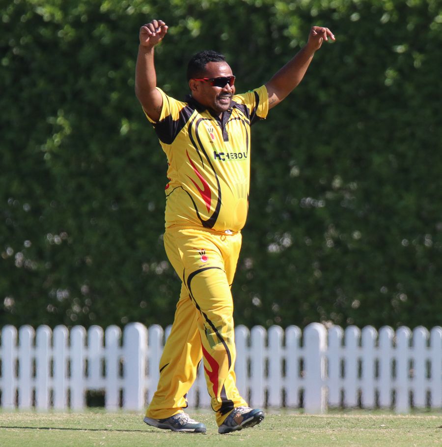 Mahuru Dai celebrates a wicket