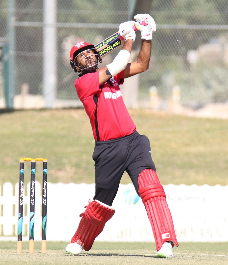 Tanwir Afzal skies a shot over cover
