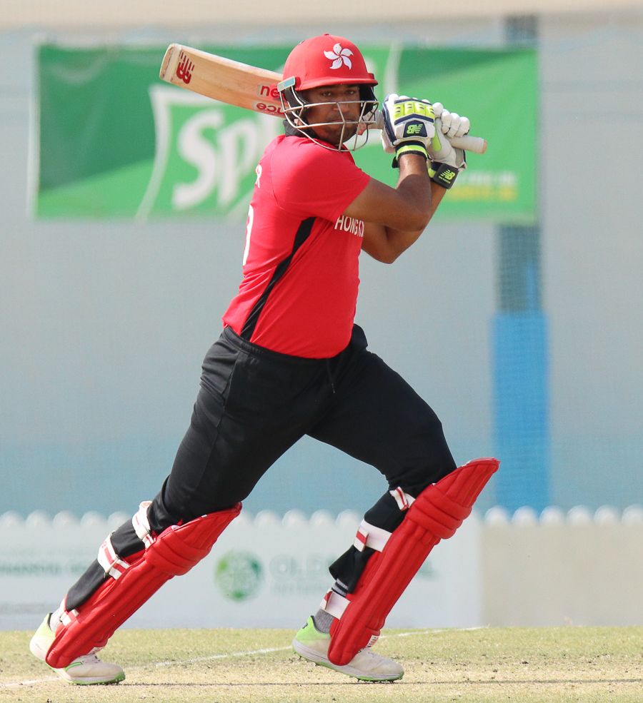 Babar Hayat drives through the covers during his half-century
