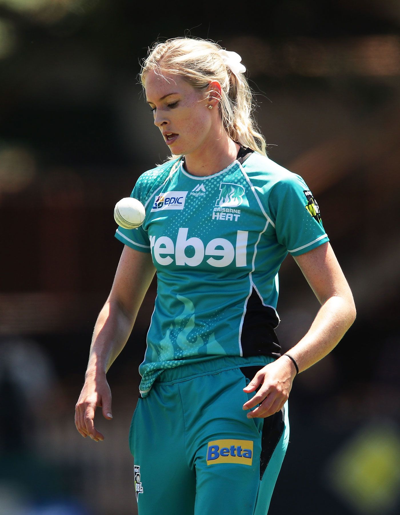 Holly Ferling prepares to bowl