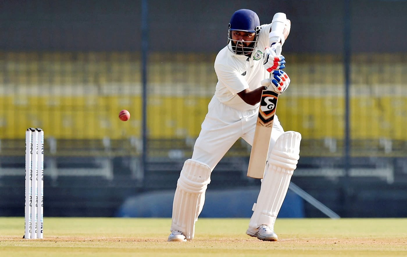 Wasim Jaffer opens his bat face to play square on the off side