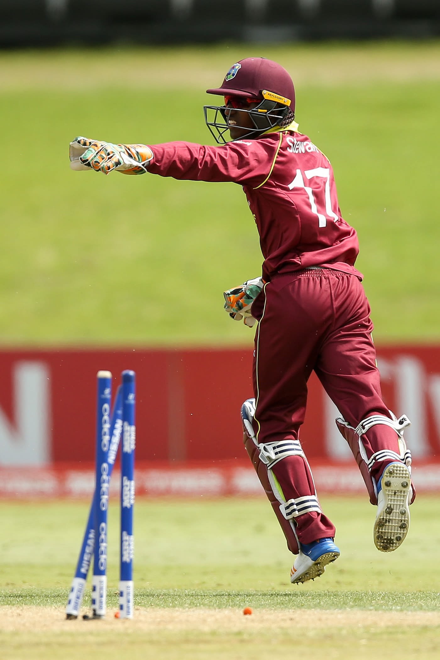 West Indies captain Emmanuel Stewart appeals
