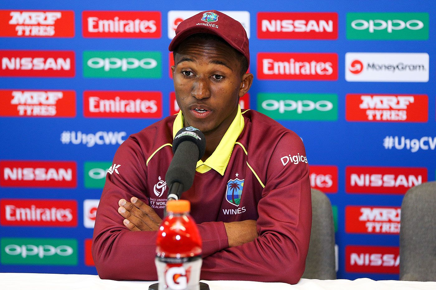 West Indies U-19 captain Emmanuel Stewart during a press conference