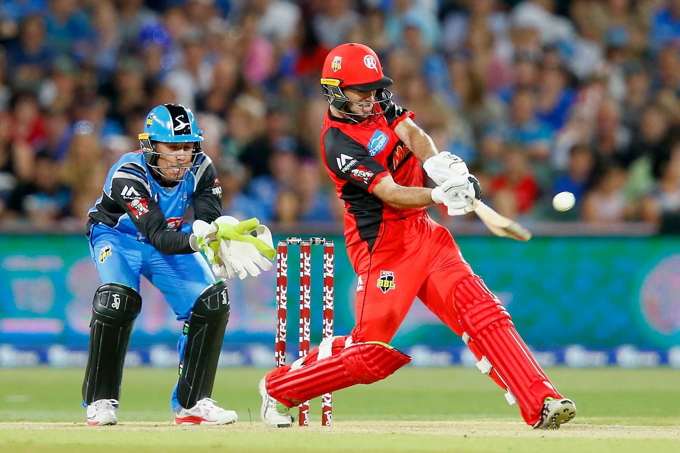 Tim Ludeman tonks the ball towards the leg side
