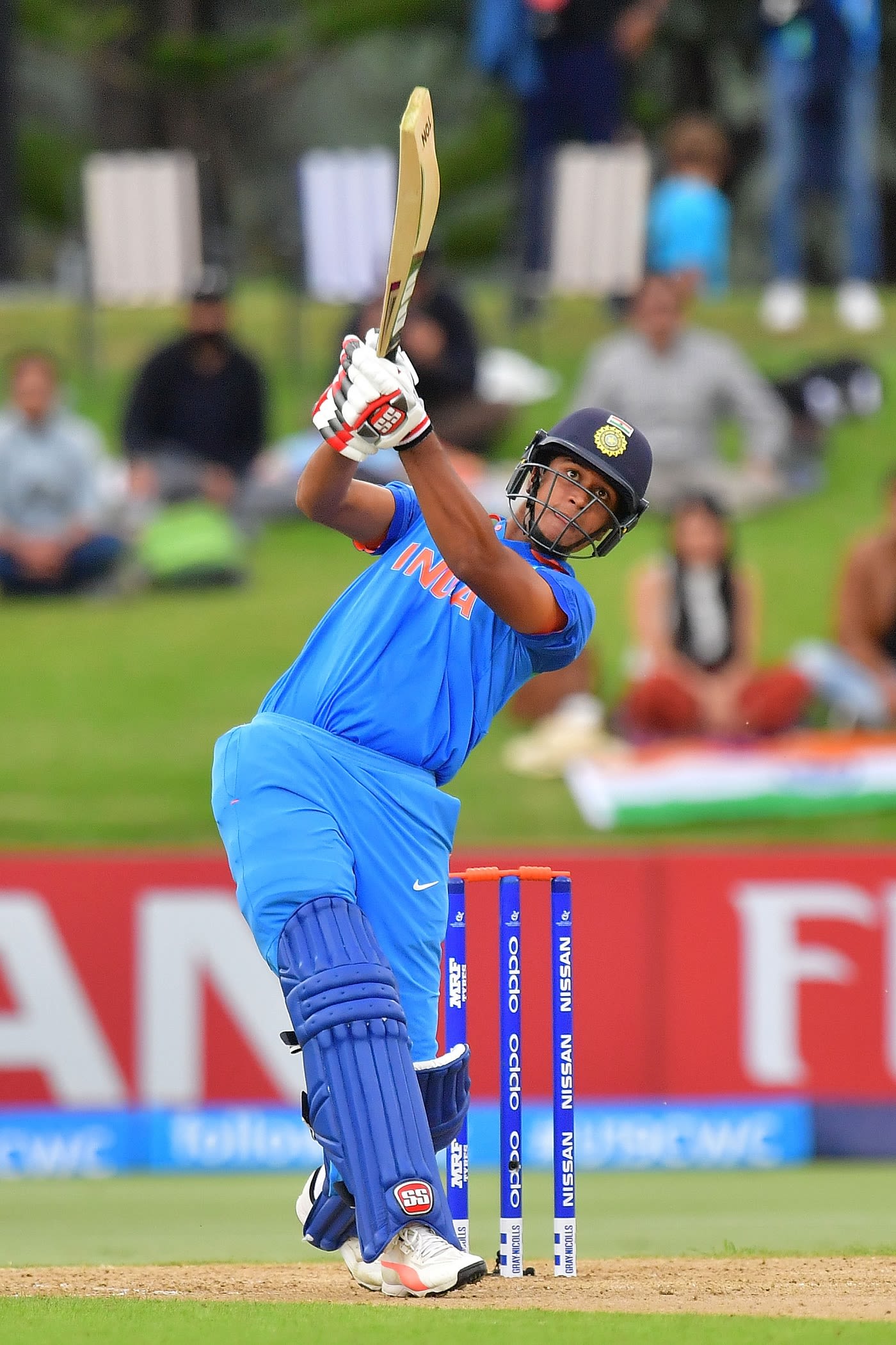 Manjot Kalra hits down the ground