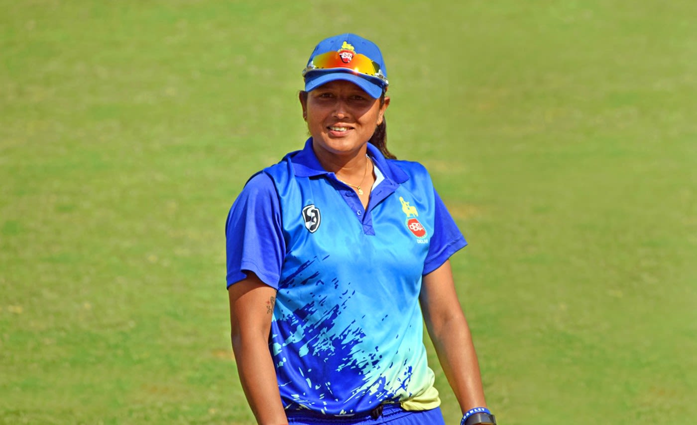 Rumeli Dhar in action during the Senior Women's T20 league