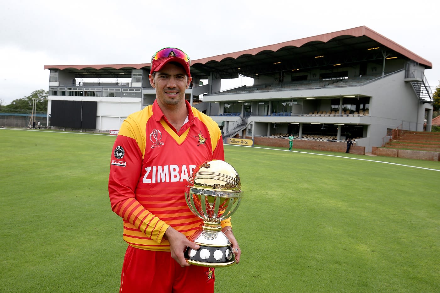 Graeme Cremer poses with the World Cup qualifier trophy