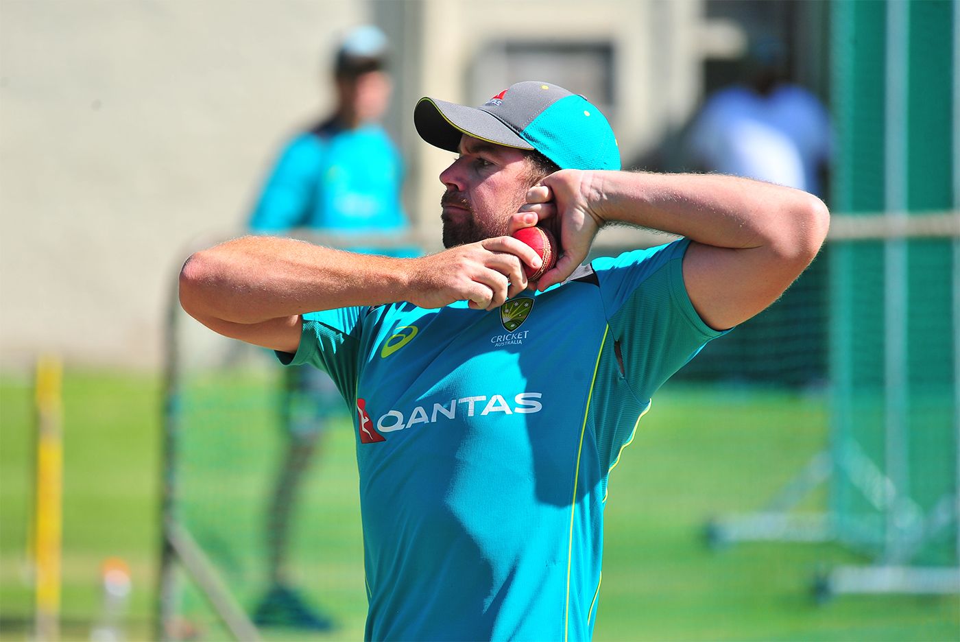 Jon Holland trains during an Australia nets session