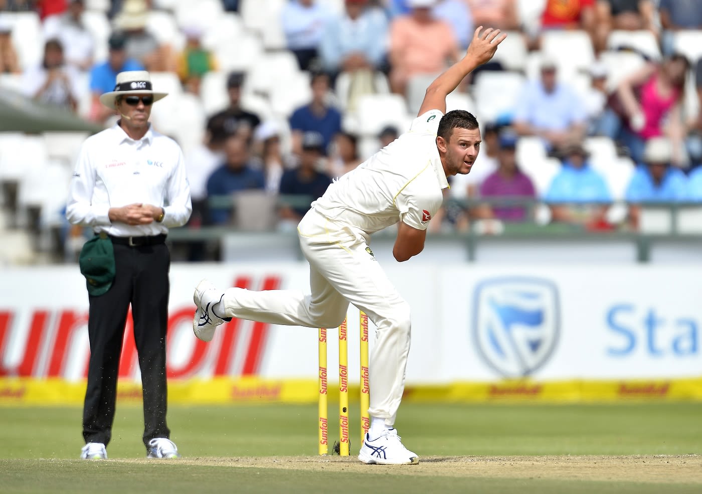 Josh Hazlewood couldnt find a breakthrough in his first spell