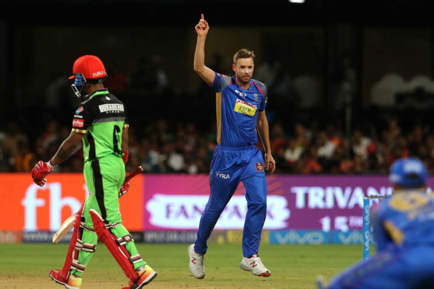 Ben Laughlin had Pawan Negi caught behind