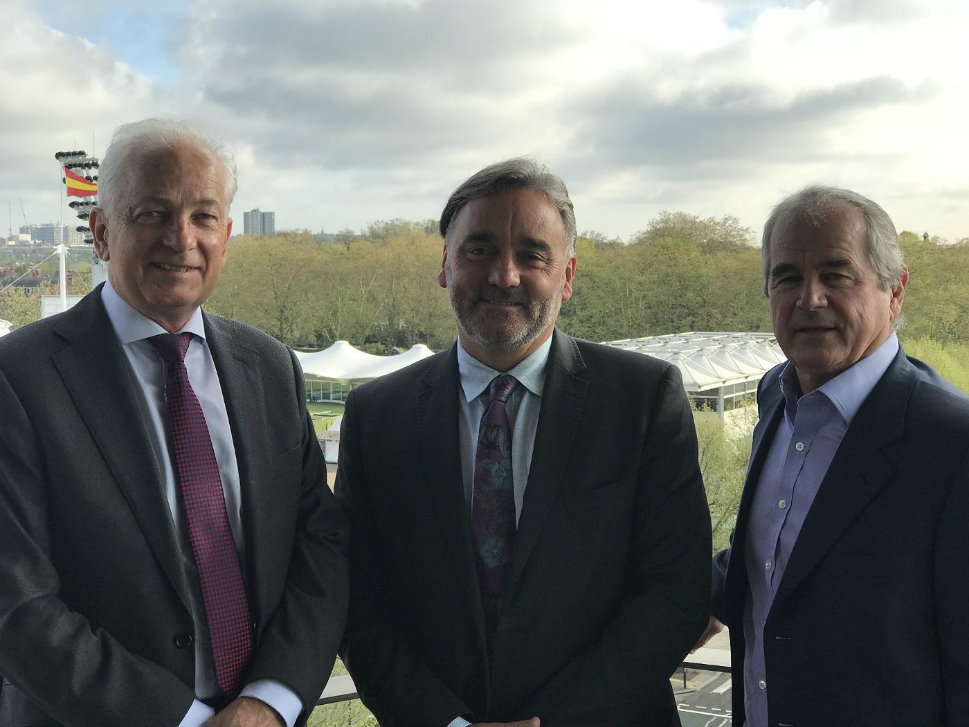David Gower, Keith Bradshaw and Allan Lamb at the launch of New Commonwealth
