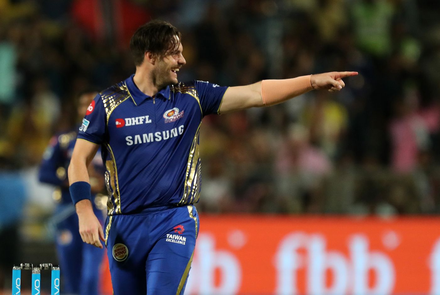 Mitchell McClenaghan is stoked upon picking up a wicket