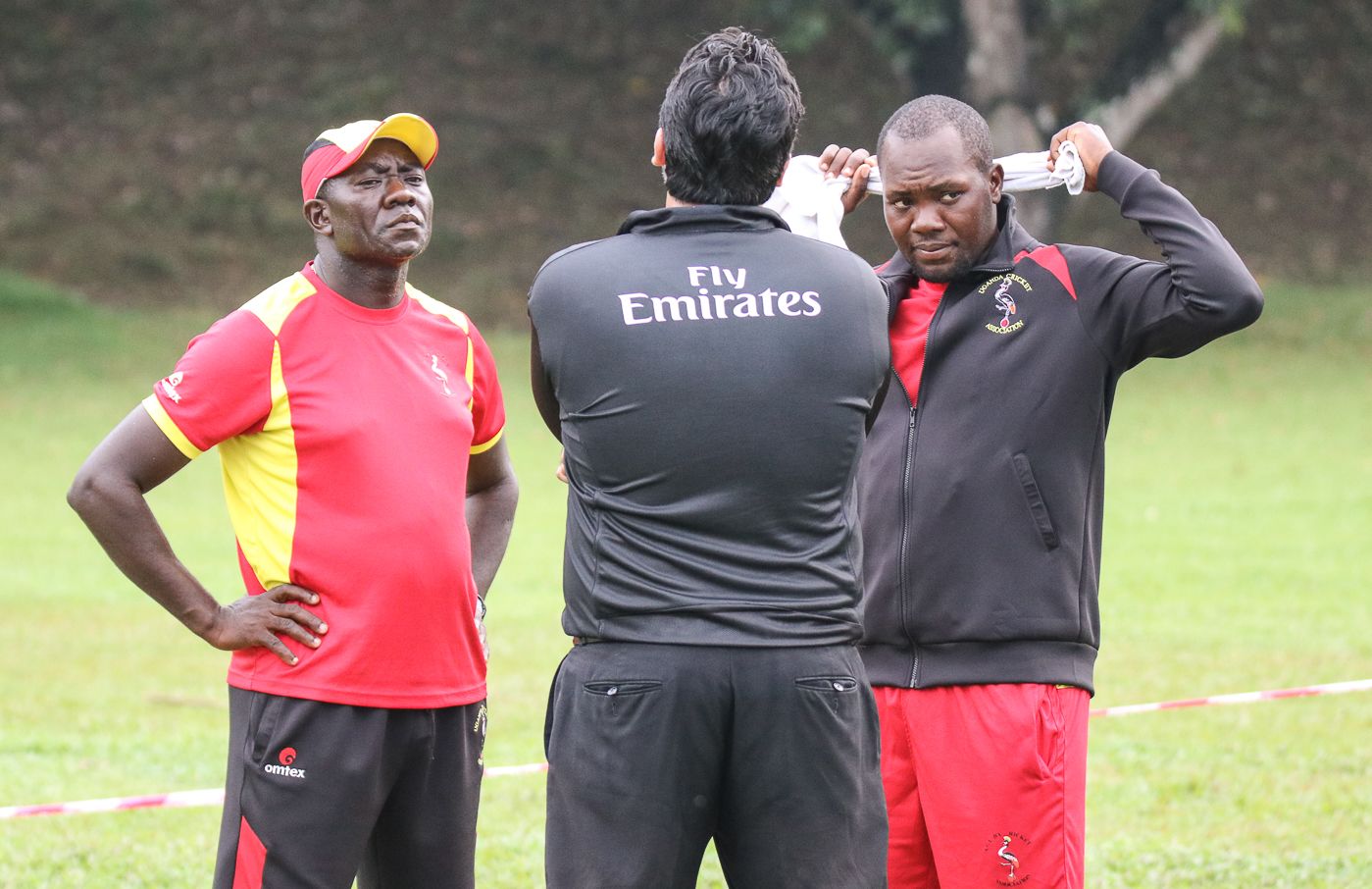 Coach Steve Tikolo and captain Roger Mukasa are stoic after rain denied Uganda victory