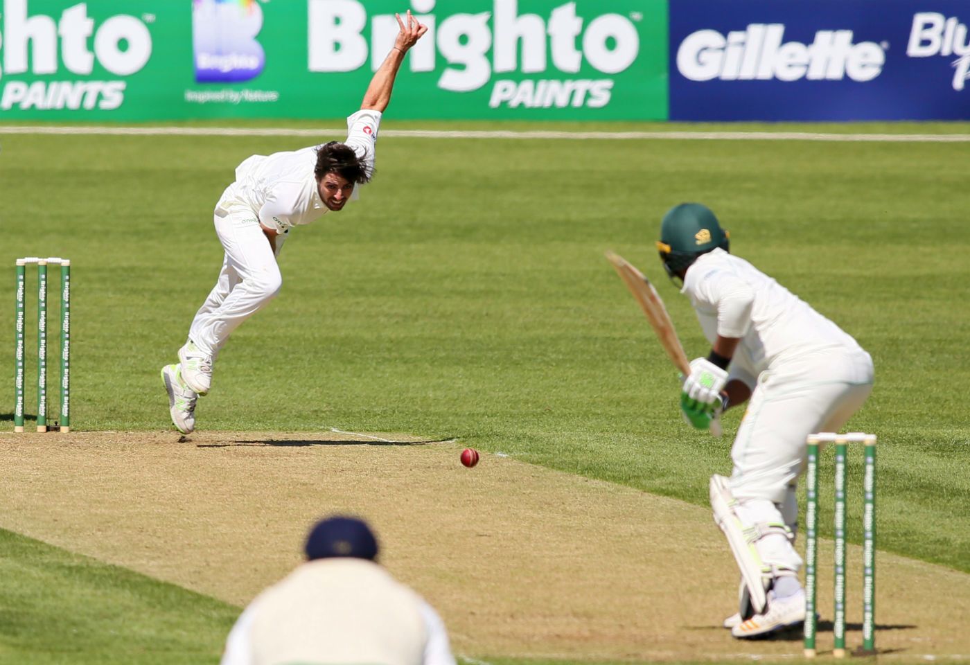 Tyrone Kane bowls during Ireland's maiden Test match