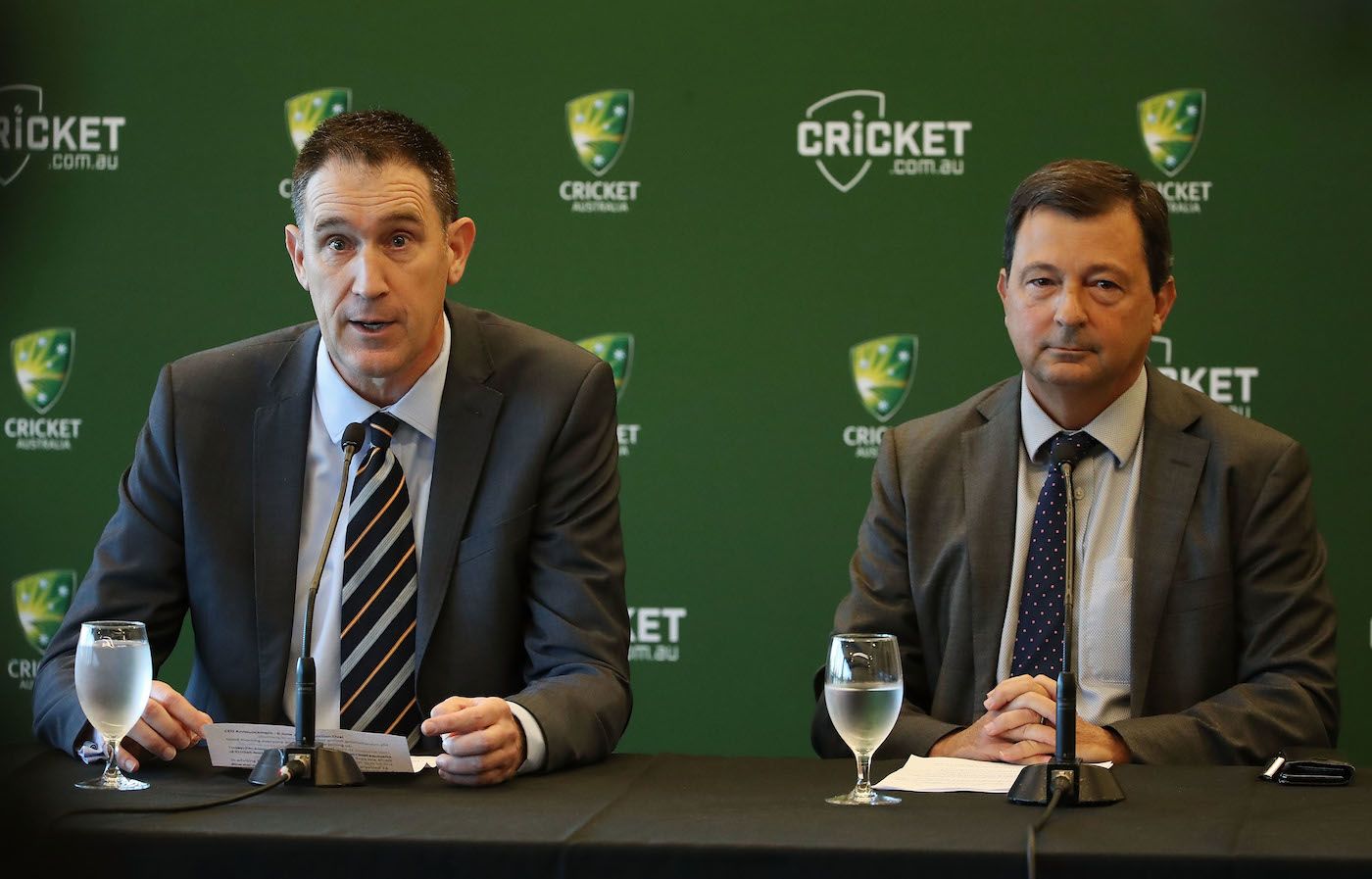 James Sutherland announces his resignation in the presence of David Peever