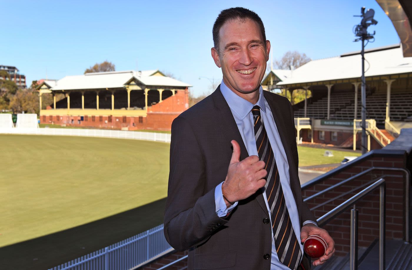 James Sutherland poses during his resignation announcement