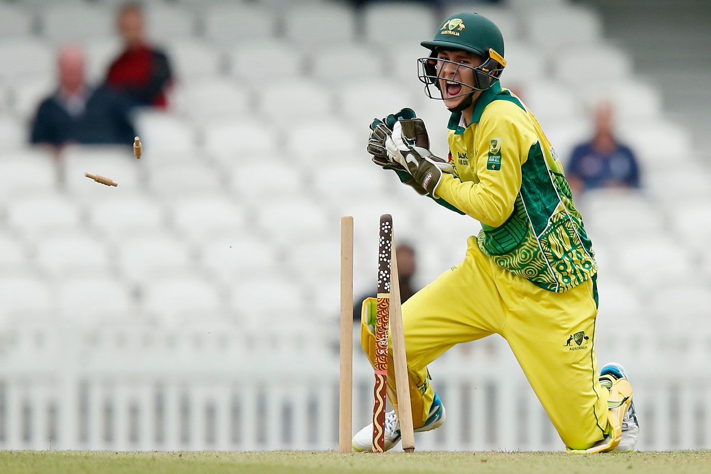 Tyran Liddiard completes a stumping
