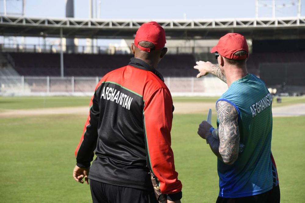 Afghanistan fielding coach John Mooney at a training session