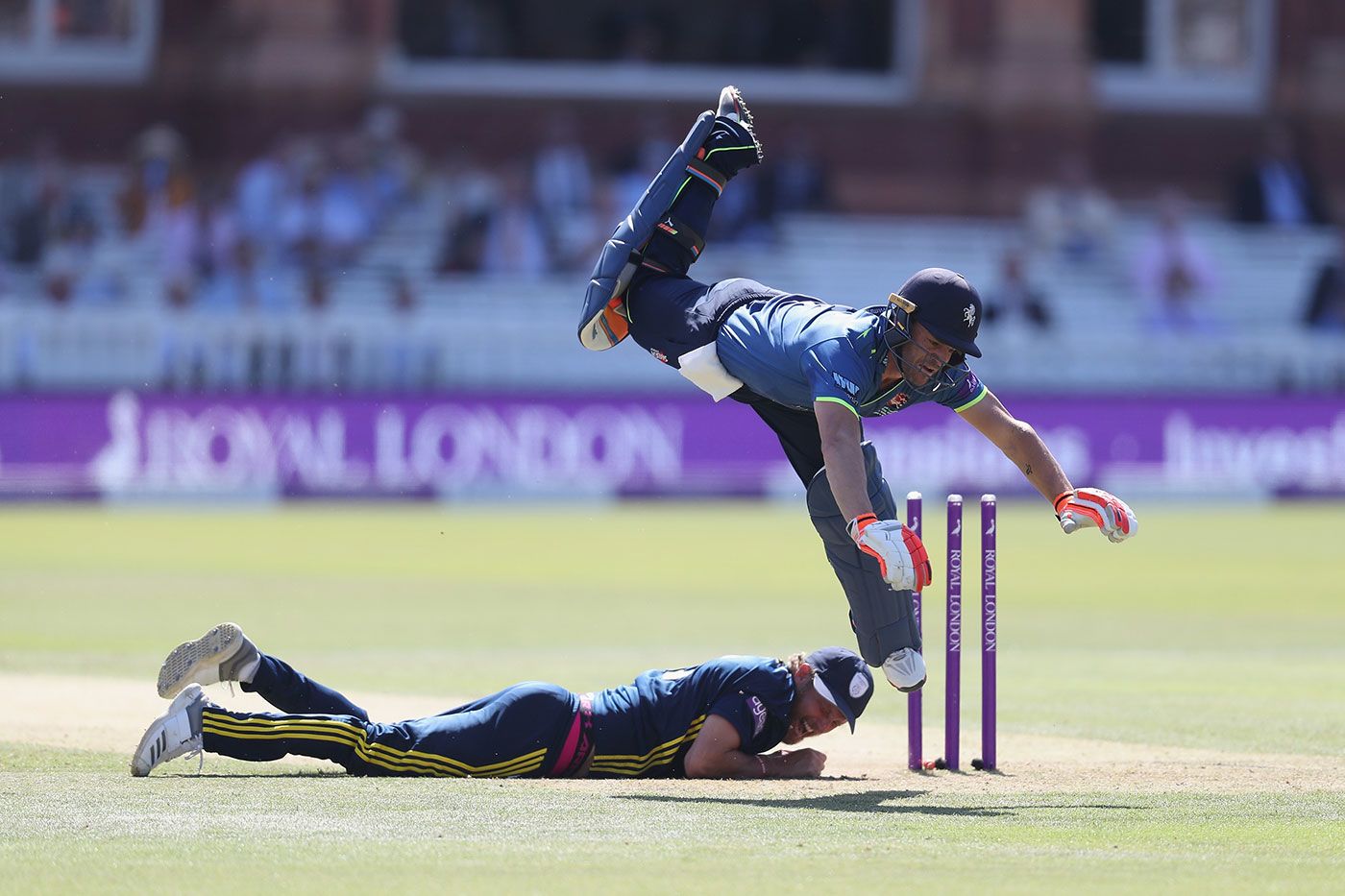 Heino Kuhn was run out by a direct hit from Gareth Berg