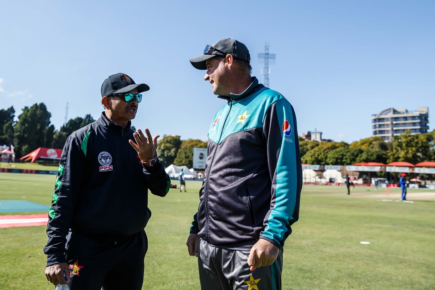 Lalchand Rajput and Mickey Arthur in conversation
