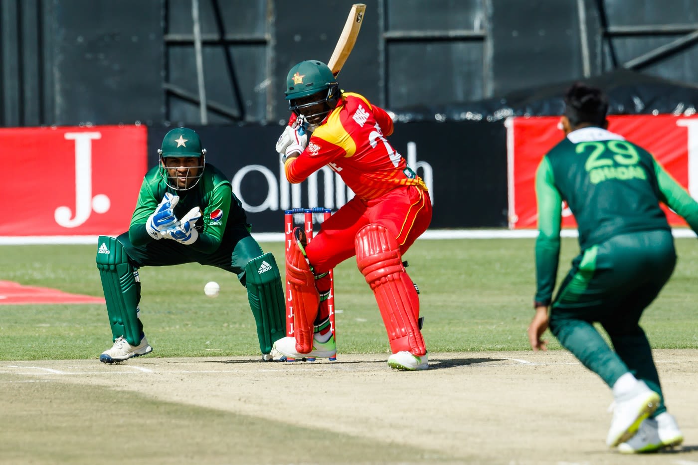 Solomon Mire shapes to cut the ball