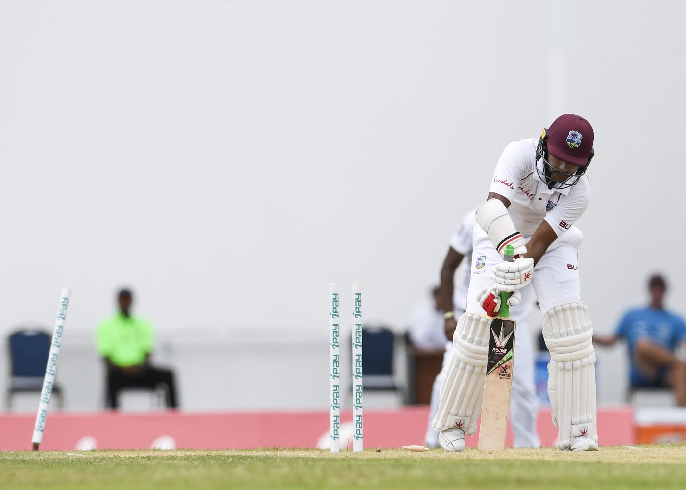 Devendra Bishoo loses his off stump