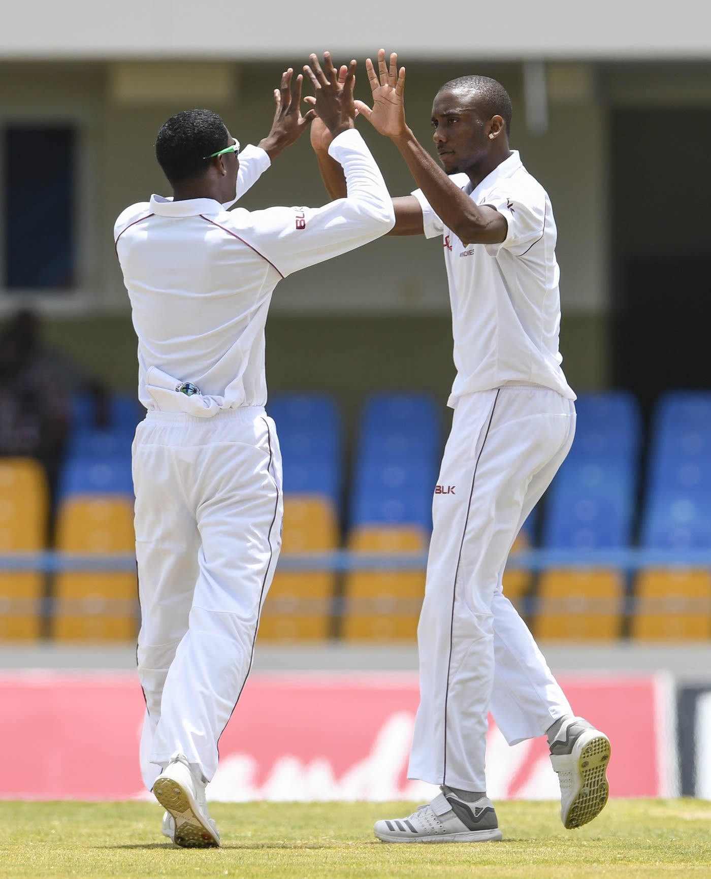 Keemo Paul celebrates with Miguel Cummins (right)