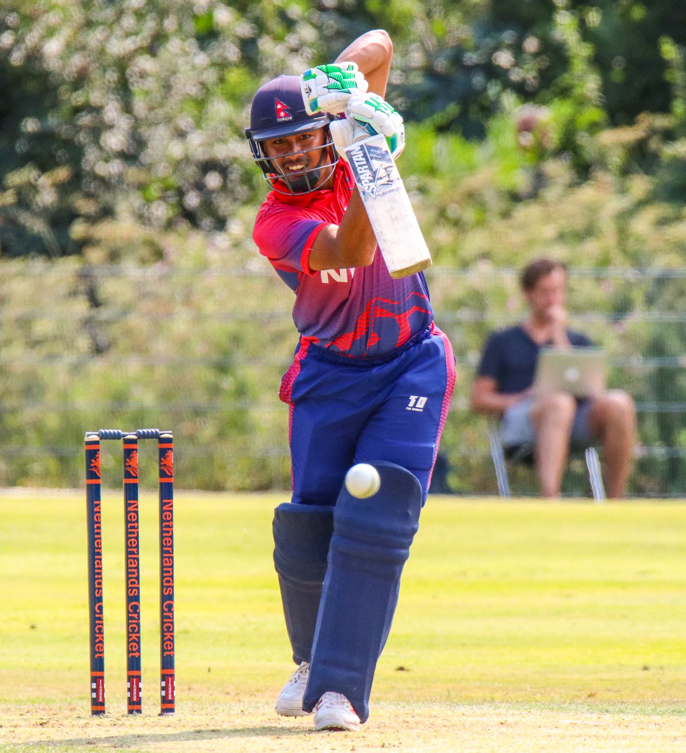 Gyanendra Malla punches a cover drive