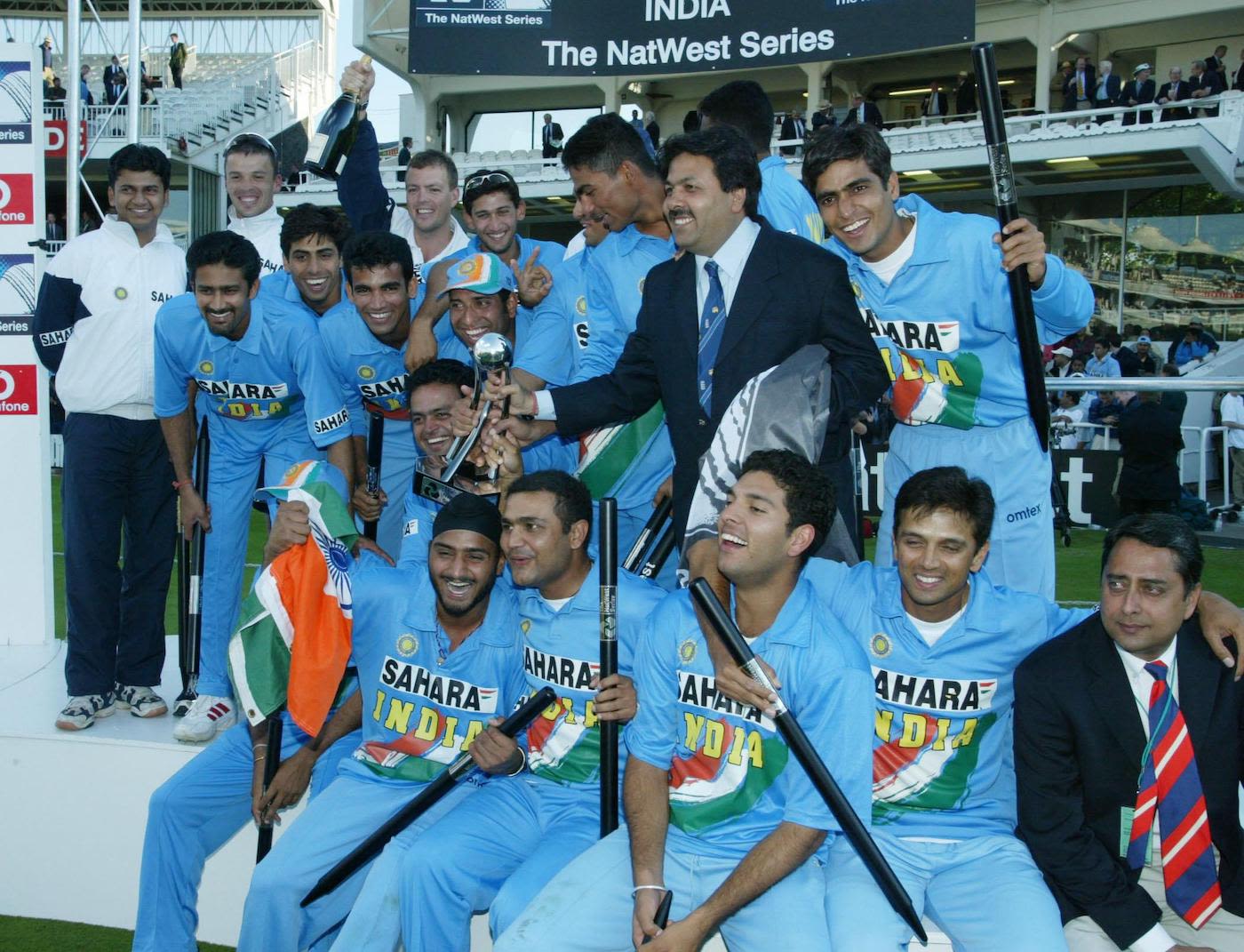The victorious Indian team at the end of the match