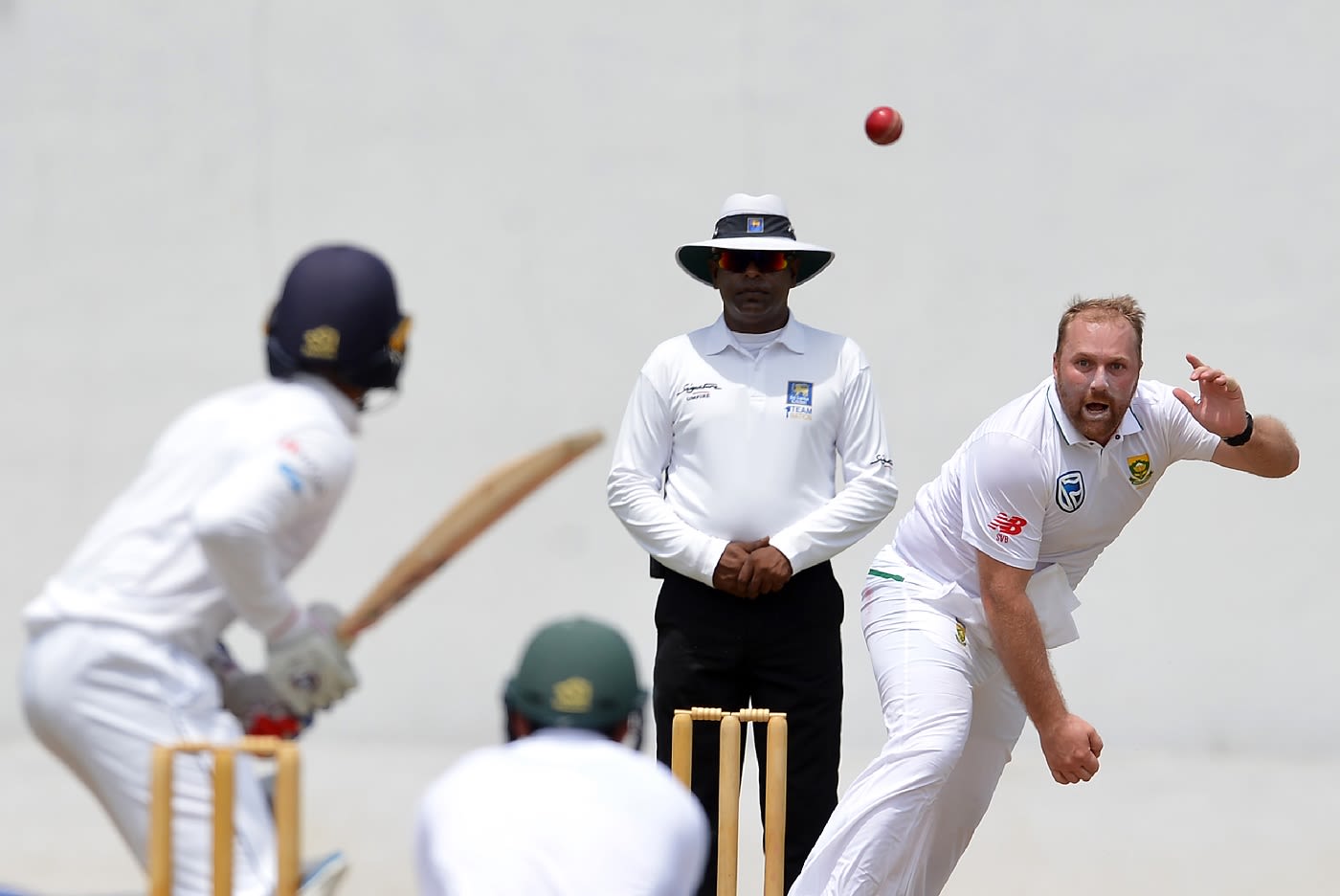 Shaun von Berg bowls at a practice match